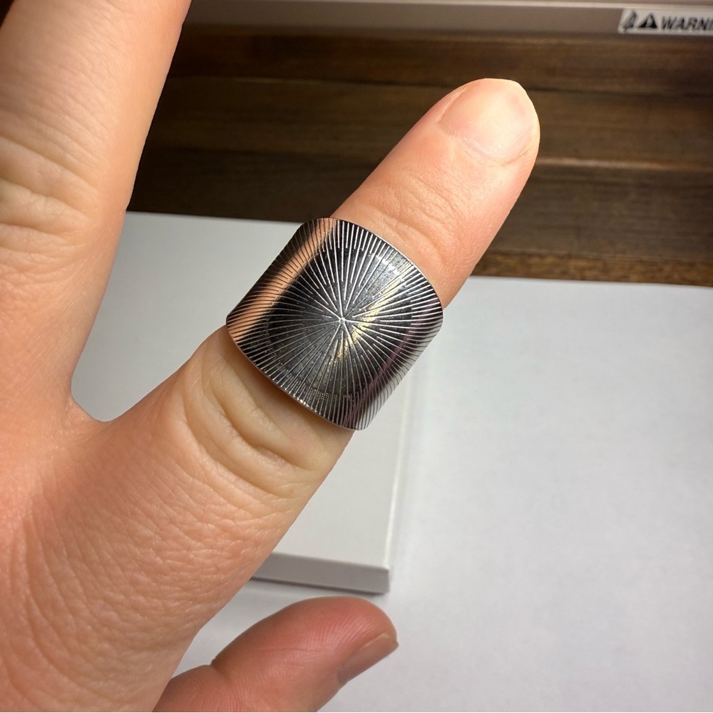 Silver Geometric ring adjustable